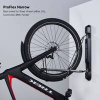 A narrow tyre fender bike being stored in a ProFlex Rack.