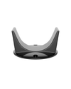 A fat black rear tyre rest designed to anchor a bike when pivoting against a bike rack.