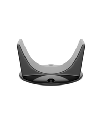 A fat black rear tyre rest designed to anchor a bike when pivoting against a bike rack.