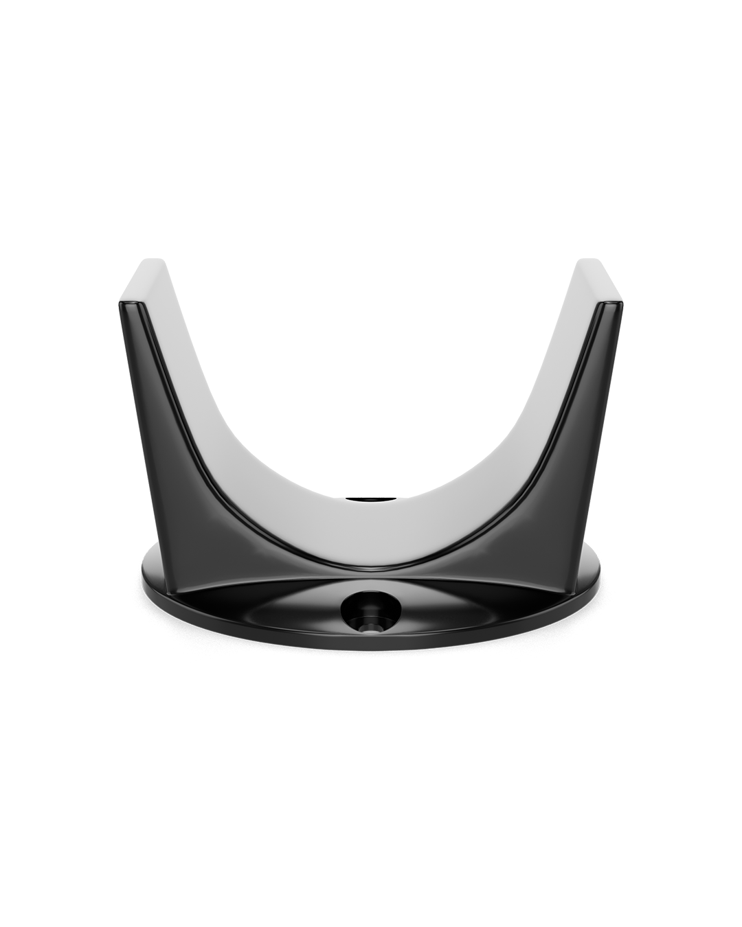A wide black rear tyre rest designed to anchor a bike when pivoting against a bike rack.