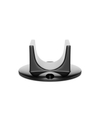 A narrow black rear tyre rest designed to anchor a bike when pivoting against a bike rack.