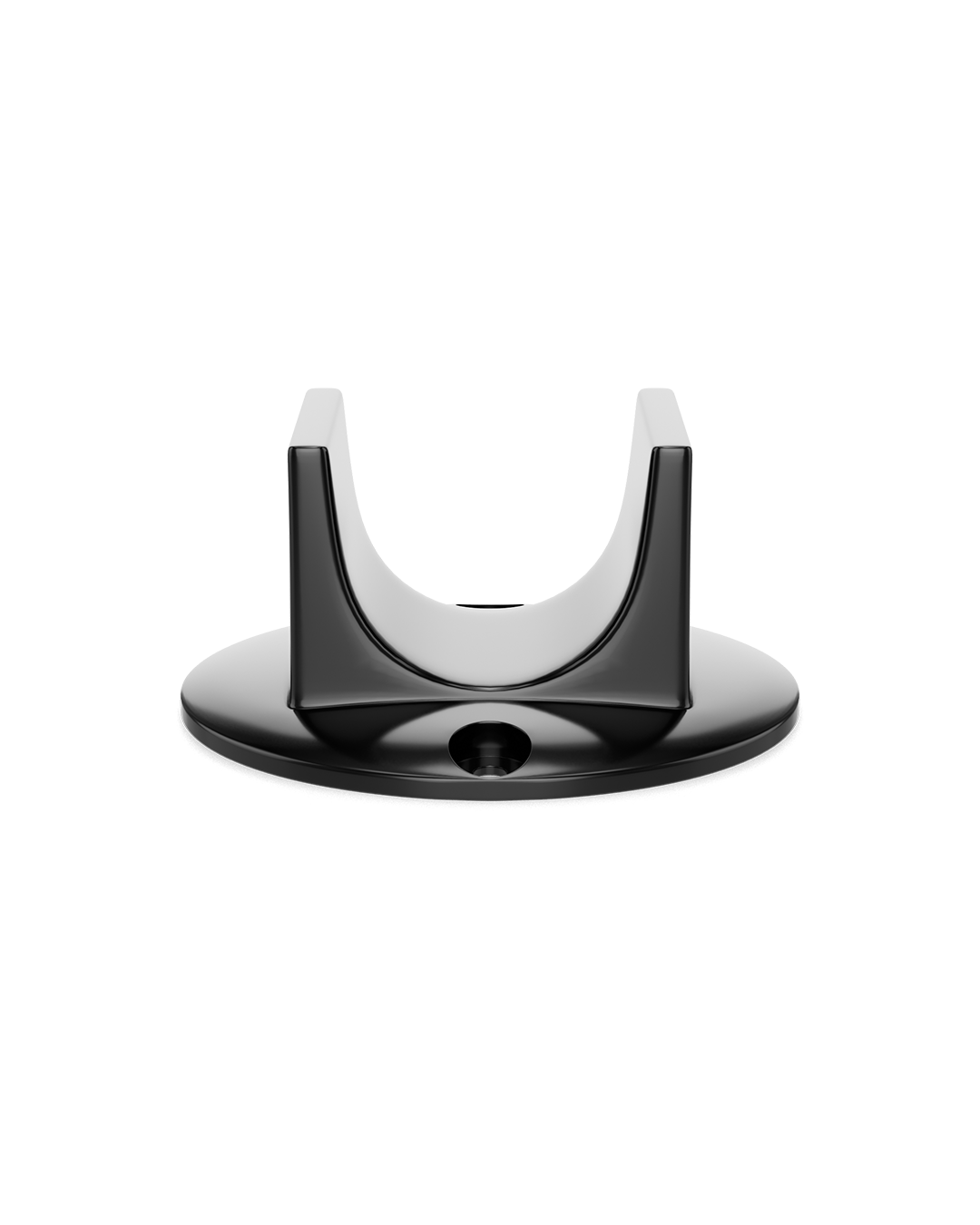 A narrow black rear tyre rest designed to anchor a bike when pivoting against a bike rack.