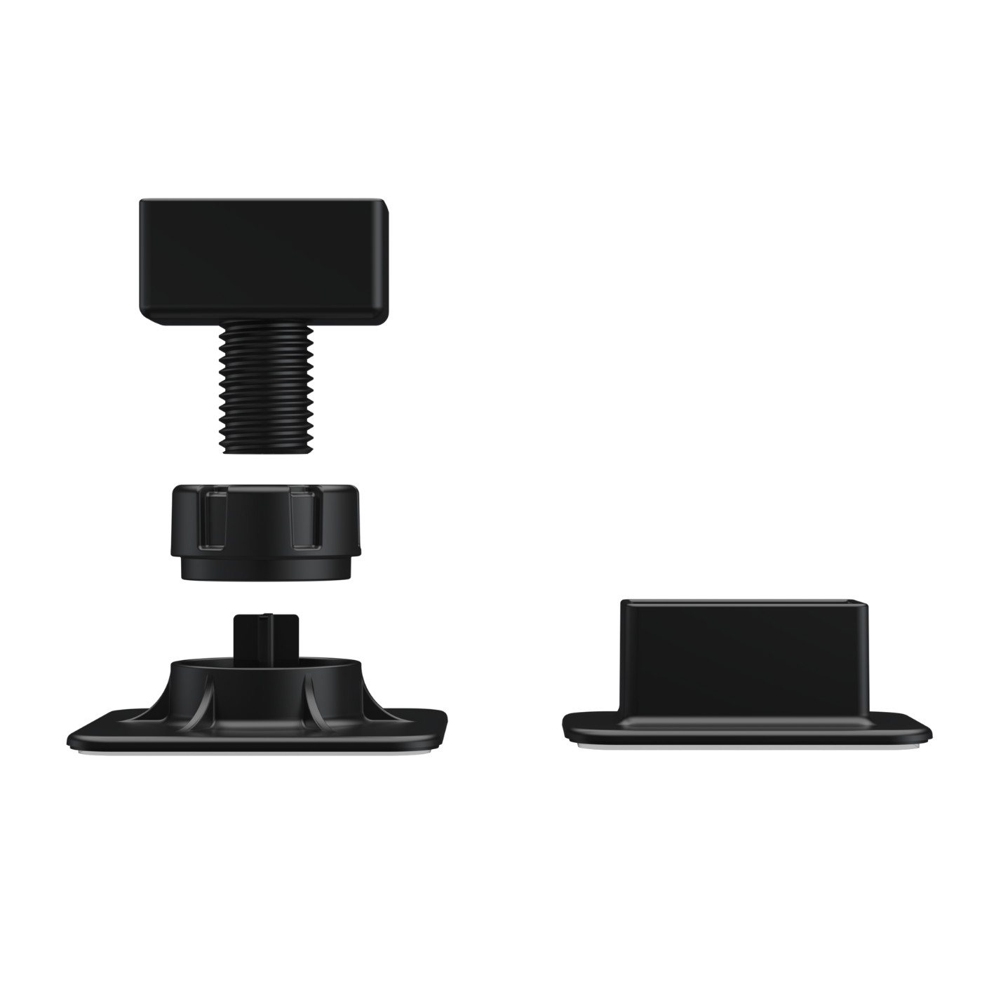 Set of black components on a white background