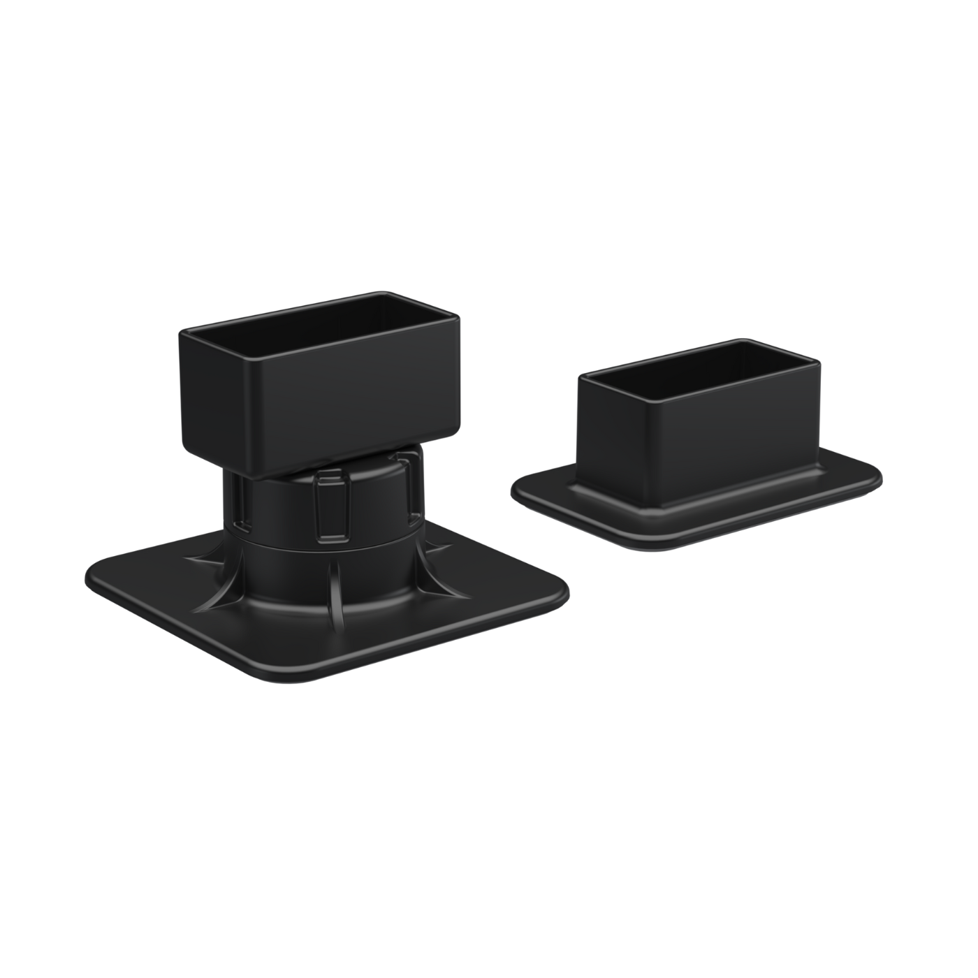 Two black rectangular components on a white background