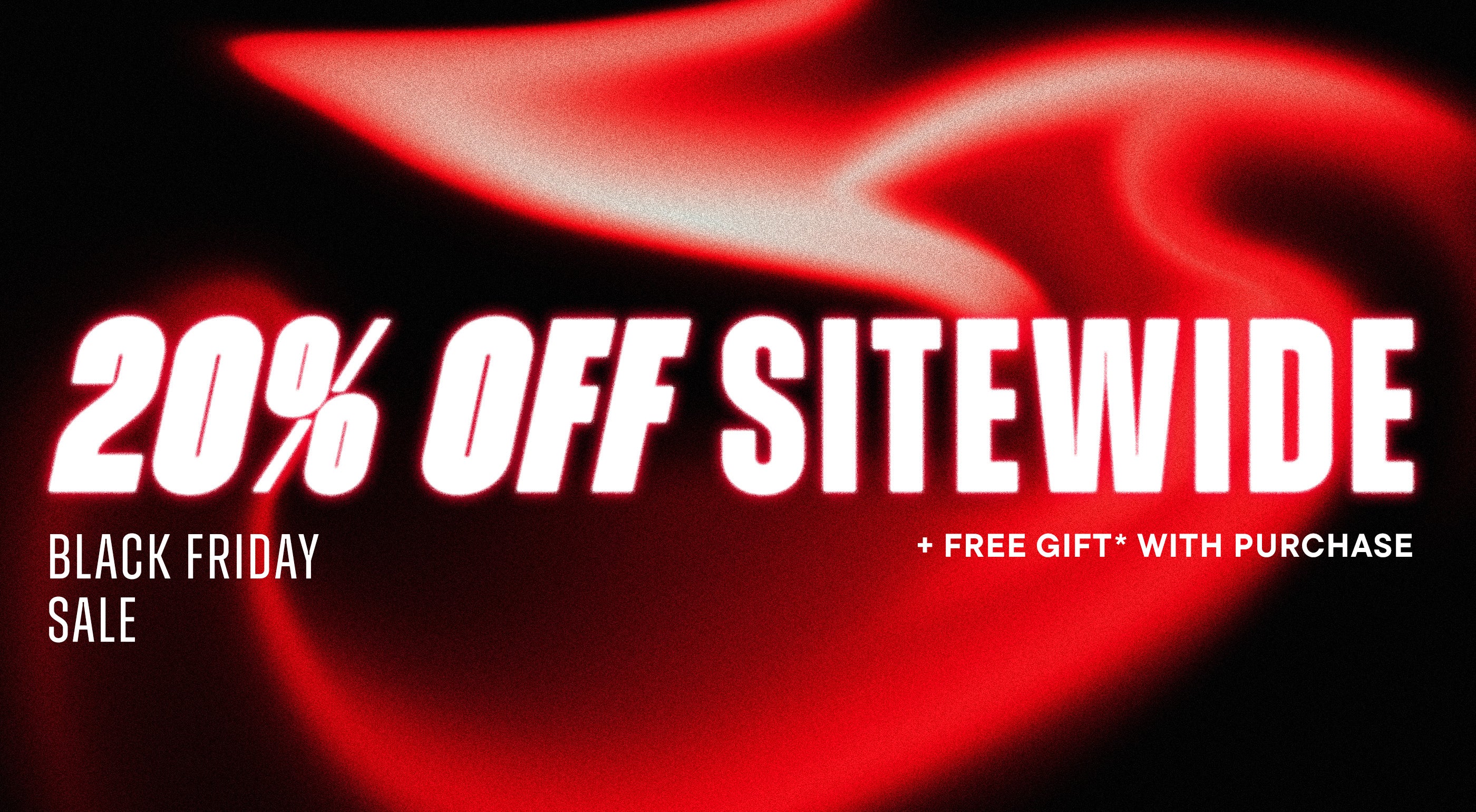 Black Friday sale advertisement with red and white text on a dark background